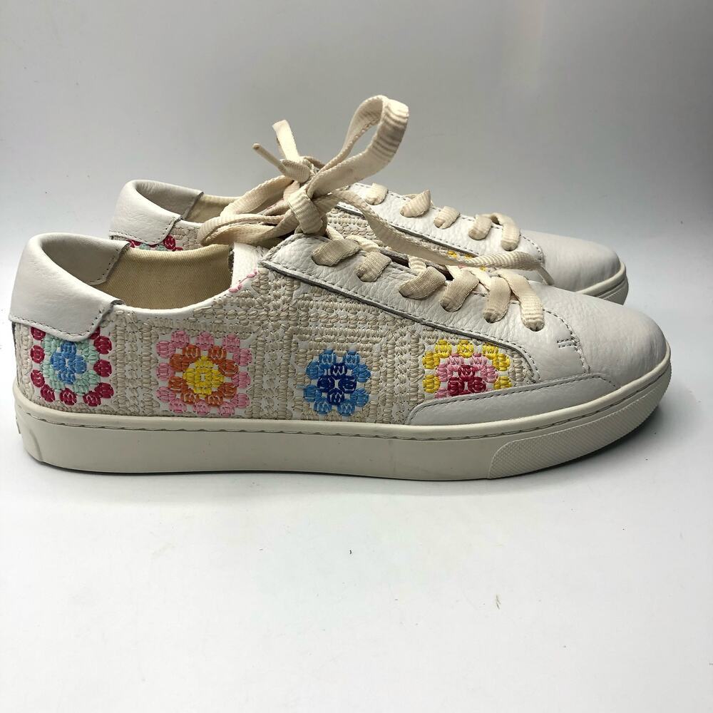 Soludos Ibiza Sweater Sneaker Lace Up White/ Multicolor Size US 8.5 - Picture 5 of 12